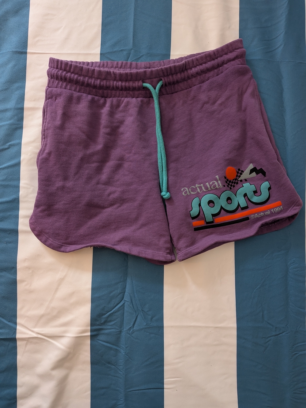 ASOS Purple Men's Hybrid Shorts with Teal Drawstring